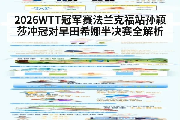 2026WTT冠军赛法兰克福站孙颖莎冲冠对早田希娜半决赛全解析